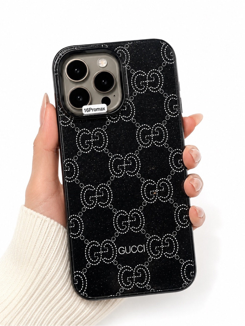 Gucci Black GG Pattern iPhone 16 Pro Max Case